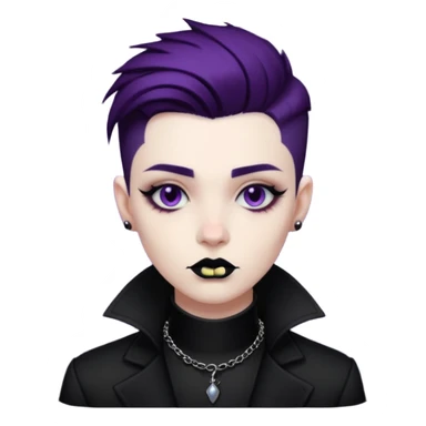 goth nonbinary person with cool masculine haircut sticker