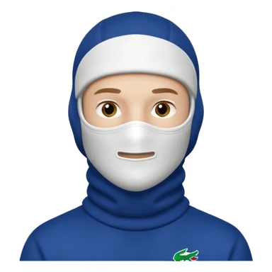 white boy lacoste balaclava with lacoste sticker