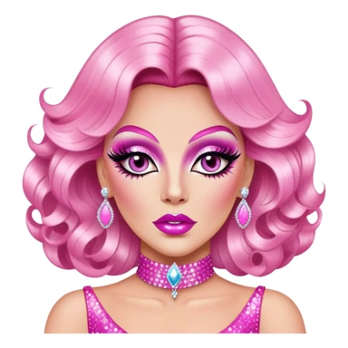 ethereal print pink drag queen glitter sparkles babe girl makeup diva brat sticker