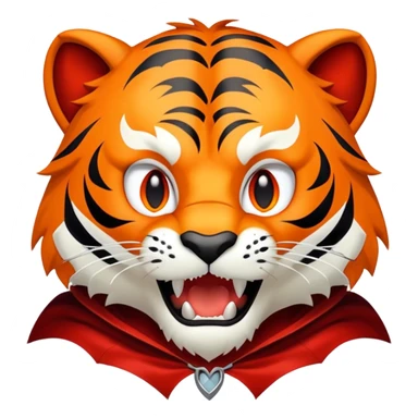 Vampire tiger count dracula with cape and fangs sticker