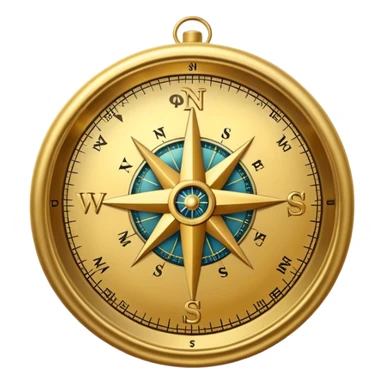 compass with a dollar sign sticker