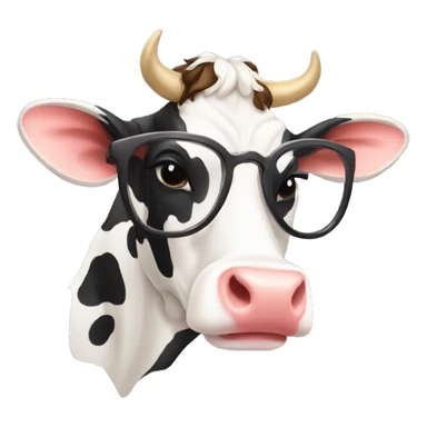 a fashionable cow sticker