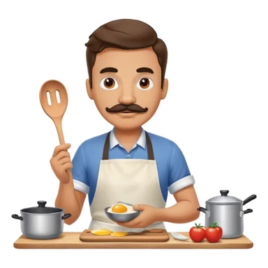 Husband cooking breakfast sticker