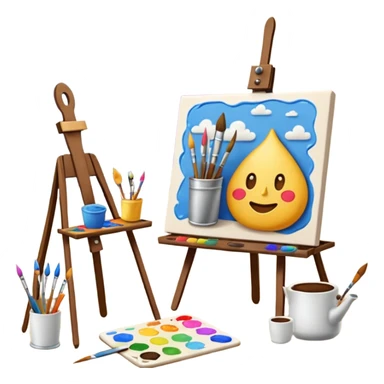 emoji room (cozy art studio) sticker