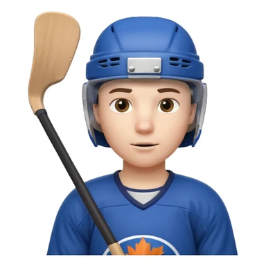 ice hockey player portrait, head and shoulders only, wearing hockey helmet with visor, team jersey collar, holding hockey stick near shoulder, focused competitive expression, 3D cartoon style, mobile game icon style, clean background, no text, no watermark

 sticker