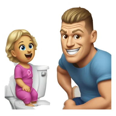 baby gronk talking to livy dunn in ohio with a grimace shake while watching skibidi toliet sticker