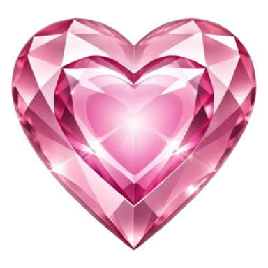diamond heart with one mini pink heart inside of it  sticker