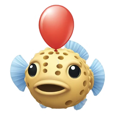 Blowfish with balloon sticker