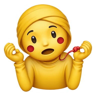 yellow emoji strangling themself sticker