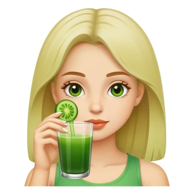 Girl drinking green juice sticker