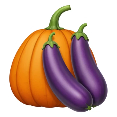 Pumpking with eggplant  sticker