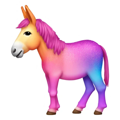Pink ombre rainbow full body donkey with glitter no orange   sticker