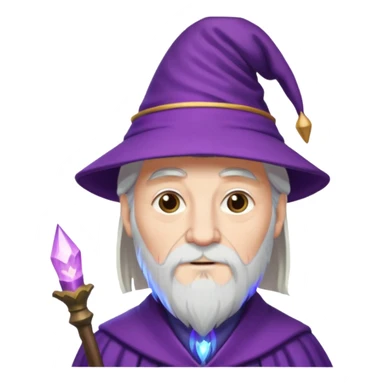 dumbledore, white hair, wear purple magic hat sticker