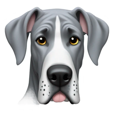 Grey great dane with human winter coat sticker