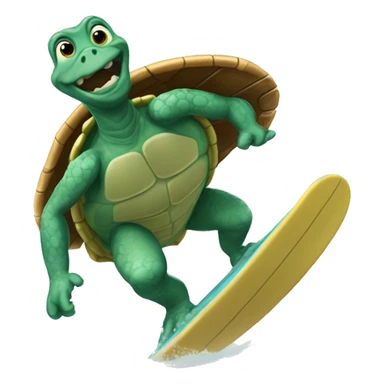 Tortuga surfeando  sticker