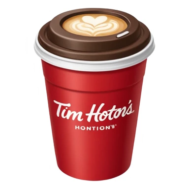 Tim Hortons coffee, it should be red cup with white write writing " Tim Hortons" and a White lid sticker