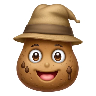a poop wearing a hat and being a teacher sticker