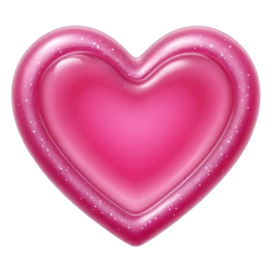 transparent pink gummy heart glitters pink sticker