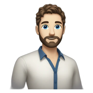Handsome white man with Blue eyes brown hair and black beard  sticker
