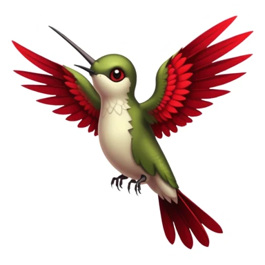 creppy demon like hummingbird with  creppy and very long wings   staring in your soul  sticker