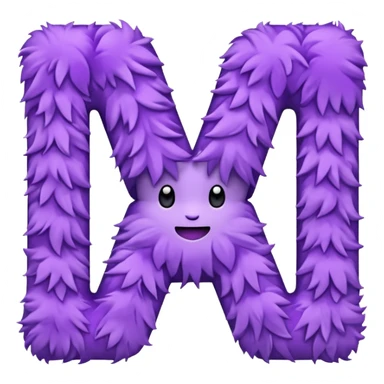 The fluffy letter M is purple in color sticker