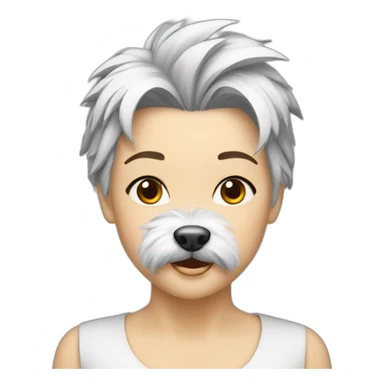westie with a gray hair women sticker