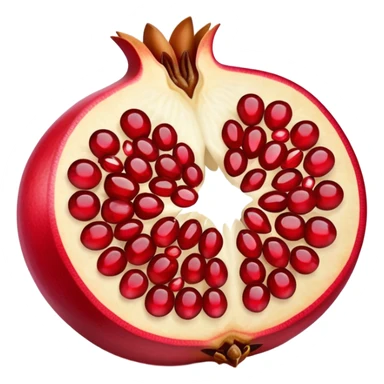 cut-open pomegranate showing the shiny, ruby-red seeds inside sticker