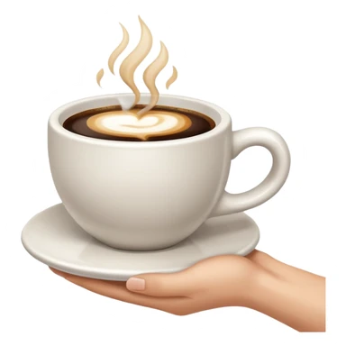 a white hand holding a cup of coffee but just the hand and the cup sticker