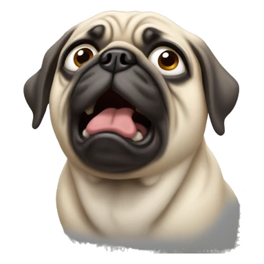 Gasping pug sticker
