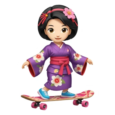 geisha skateboard  sticker
