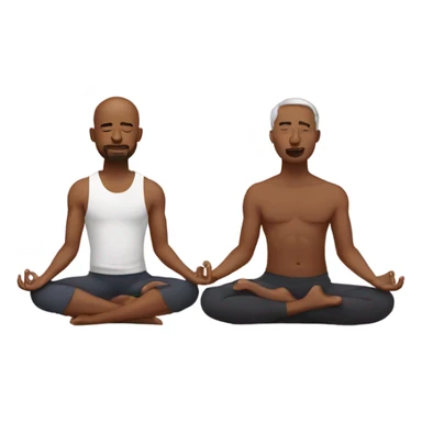 Two men doing yoga sticker