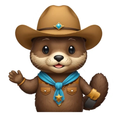 cowboy sea otter sticker
