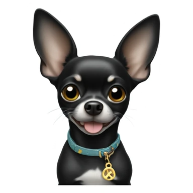 Black Chihuahua giving peace sign sticker