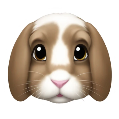 brown holland lop bunny (portrait, facing forward, iOS 17 style, happy) sticker