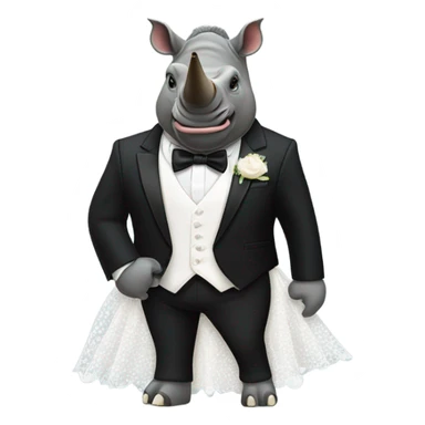 Rhino in a tux and cheetah in a wedding dress sticker