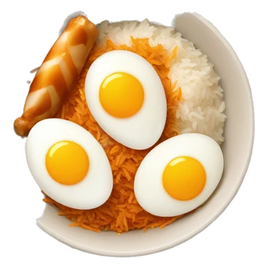 rice bowl with two eggs and two chicken drumstick sticker