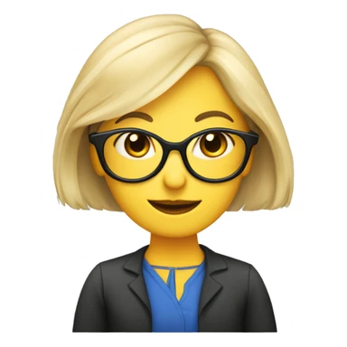 Profesora rubia con gafas y flequillo de matemáticas  sticker