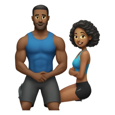 Couple in gym  sticker