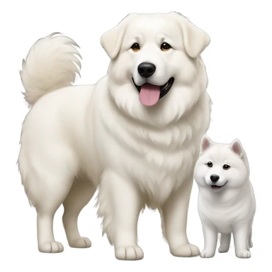 Great Pyrenees and Akita standing next to each other sticker