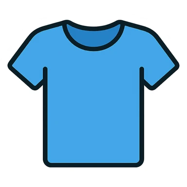 blue t-shirt icon with color and black outlines sticker