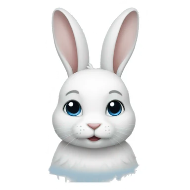 Lapin blanc au œils bleu sticker