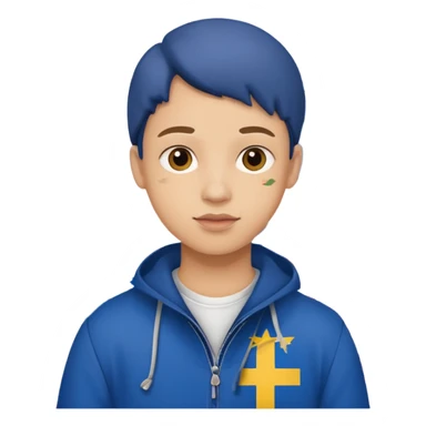 Europe styled student. Europe map with flags inside of the map is on the background  sticker