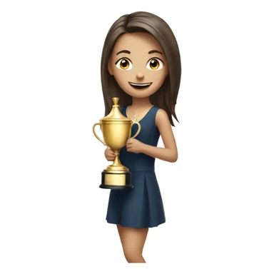 girl with smile and Melbourne cup trophy sticker