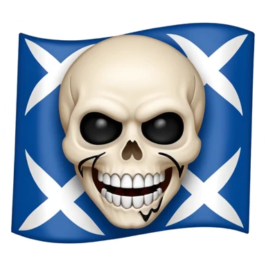 Blue white HSV Emoji bites black St. pauli flag with skull sticker