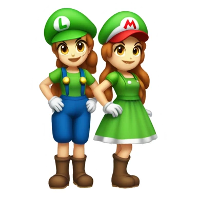 Mario and Luigi as girls sticker