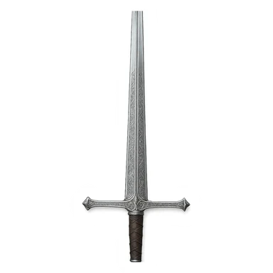 silver greatsword, ornate engravings, classic medieval look sticker