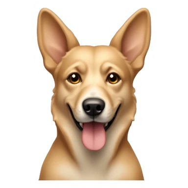 beige mongrel dog with ears up sticker