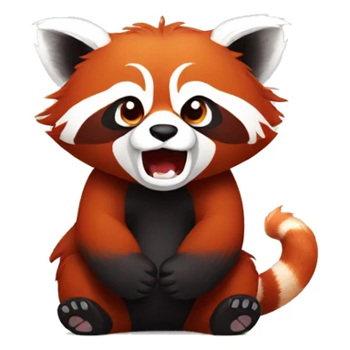 Red panda clenches his fist and is angry sticker