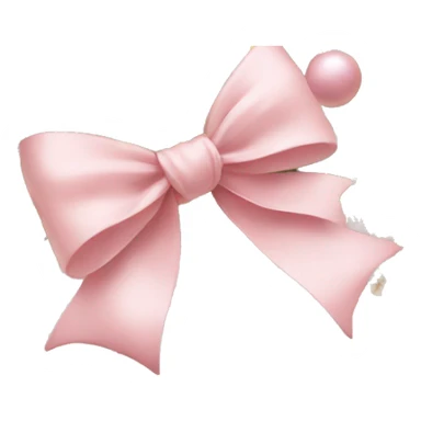 Baby pink and beige Christmas garland with bow sticker