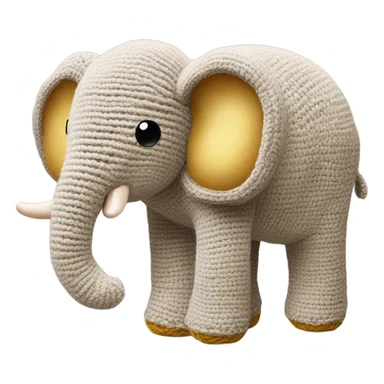 a crocheted elephant with bread in the middle sticker
